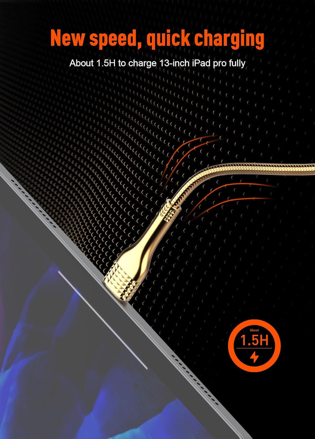 LDNIO LC652C-100W USB-C to USB-C Cable with 480MBps Data Transfer Speed 2M Length, Woven Aluminum Foil Type C Fast Charging