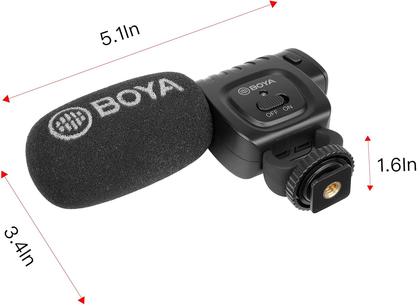 Boya BY-BM3011 Shotgun Microphone for Cameras and Camcorders - Super Cardioid with Shockproof Foam Deadcat Windshield