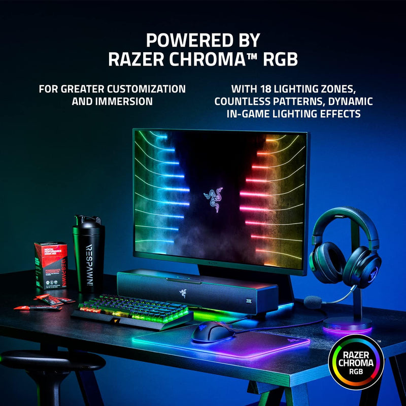 Razer Leviathan V2: مكبر صوت لألعاب الكمبيوتر متعدد المحركات مع مضخم صوت - صوت مكاني THX - تصميم مضغوط - Chroma RGB - بلوتوث 5.2 - لسطح المكتب/الكمبيوتر المحمول والهواتف الذكية والأجهزة اللوحية ونينتندو سويتش