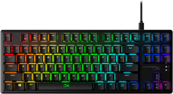 HyperX Alloy Origins Core - Tenkeyless Mechanical Gaming Keyboard, Software Controlled Light & Macro Customization, Compact Form Factor, RGB LED Backlit, Tactile HyperX Aqua Switch