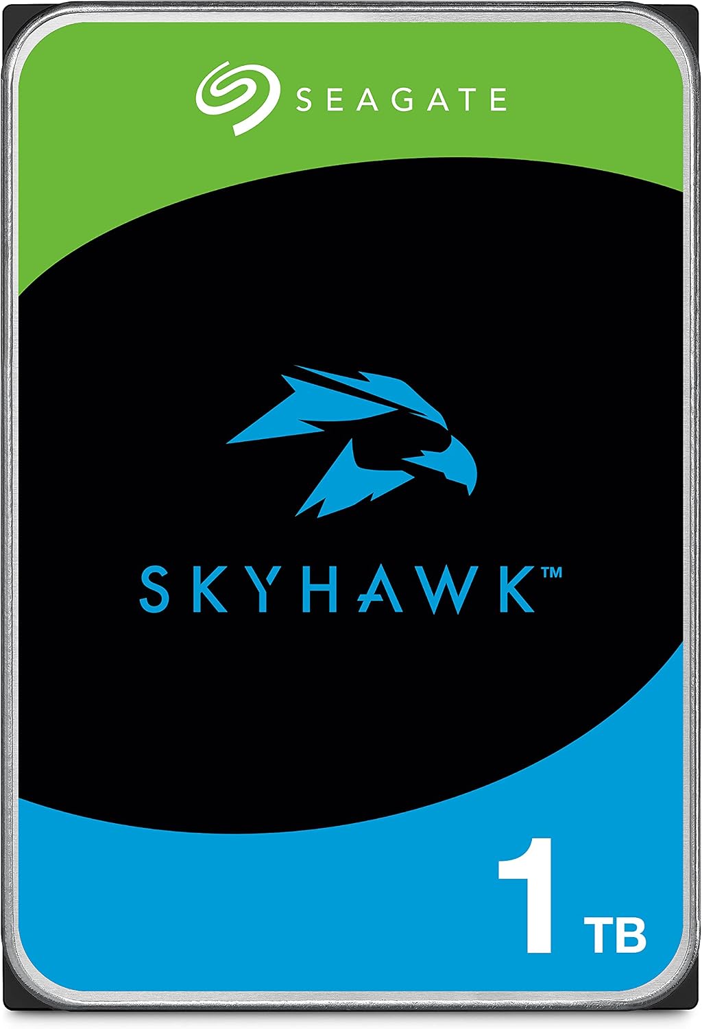 Seagate SkyHawk ST1000VX013 1TB Surveillance Hard Drive, 3.5" SATA 6Gb/s, 5400 RPM, 256MB Cache, CMR, Up to 180MB/s, Supports Up to 64 Cameras