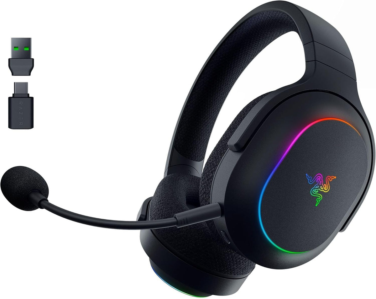 Razer Barracuda X Chroma - Wireless Multi-Platform Gaming Headset with 6 Zone Chroma RGB (SmartSwitch Hyperspeed & Bluetooth, 40mm Drivers, Detachable HyperClear Cardioid Mic) Black