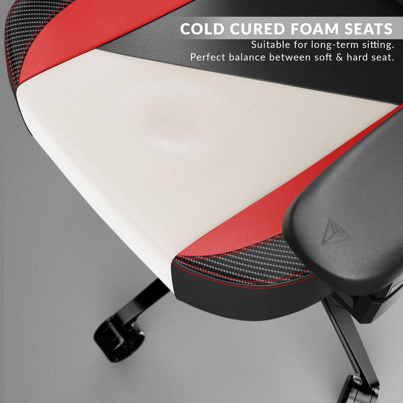 CYBEART | Apex Signature Edition (Red) Gaming/Office Chair | 4D Armrest | Inbuilt Lumbar Support | Supreme PU Leather, Ergonomic, Recline & Tilt