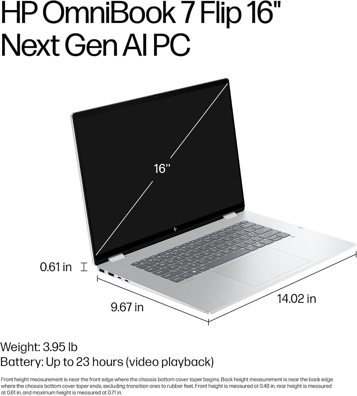 HP OmniBook 7 Flip 2-in-1 - 16" OLED 120Hz Touchscreen  - Intel Core Ultra 7 258V - 32GB RAM - 1TB SSD - Shared - WIN 11 PRO K