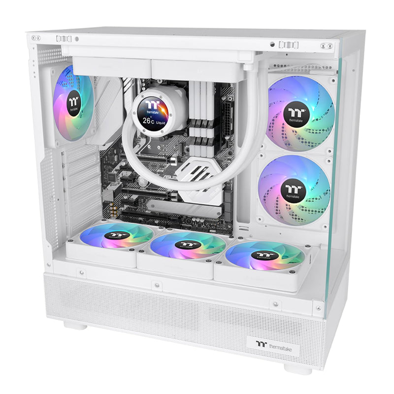 Thermaltake CT120 EX ARGB Sync PC Cooling Fan White (3-Fan Pack), Magnetic Connection, 5V Motherboard Sync, 16.8 Million Colors 9 Addressable LEDs, 120 mm Case/Radiator Fan