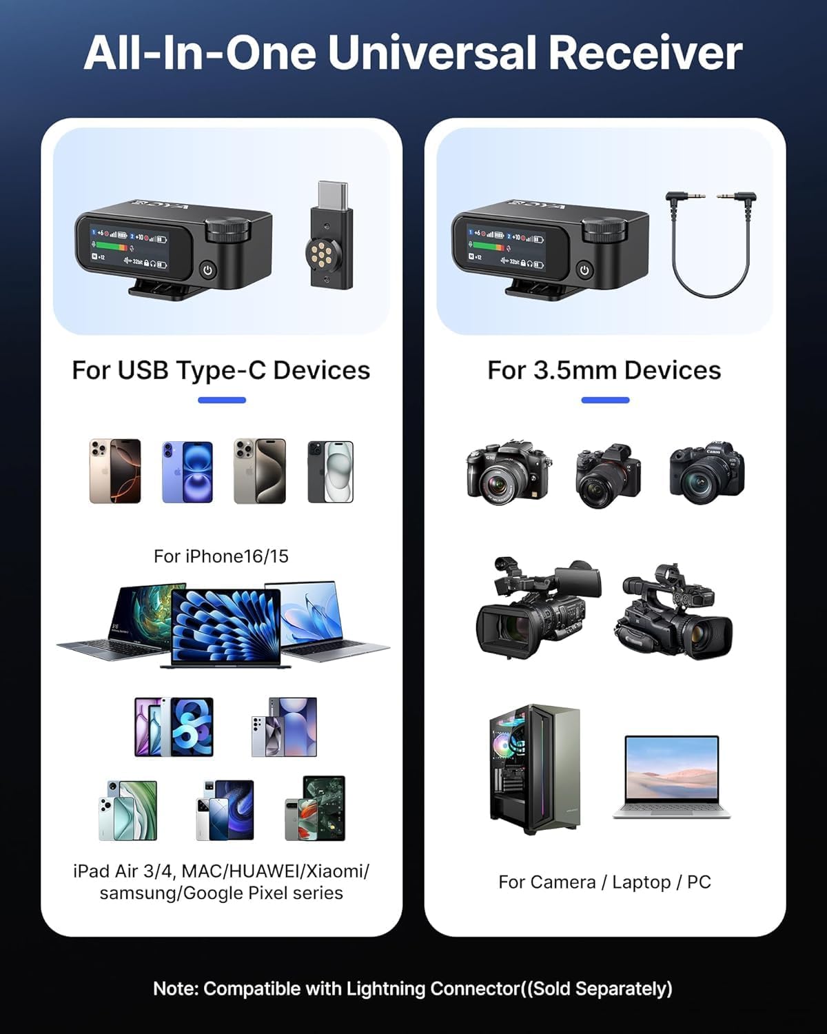 BOYA BOYAMIC 2 Wireless Microphone System – for iPhone 15/16 , Android, PC & Camera, AI Noise Cancellation, 32-bit Float Internal Recording, AMOLED Touchscreen, 984ft Range, 54h Battery with Charging Case, Clip Mic Included