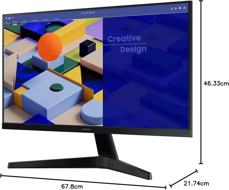 SAMSUNG 27'' S3 S31C Essential Full HD Flat Monitor, IPS Panel, 75Hz Refresh rate, Borderless Design, AMD FreeSync