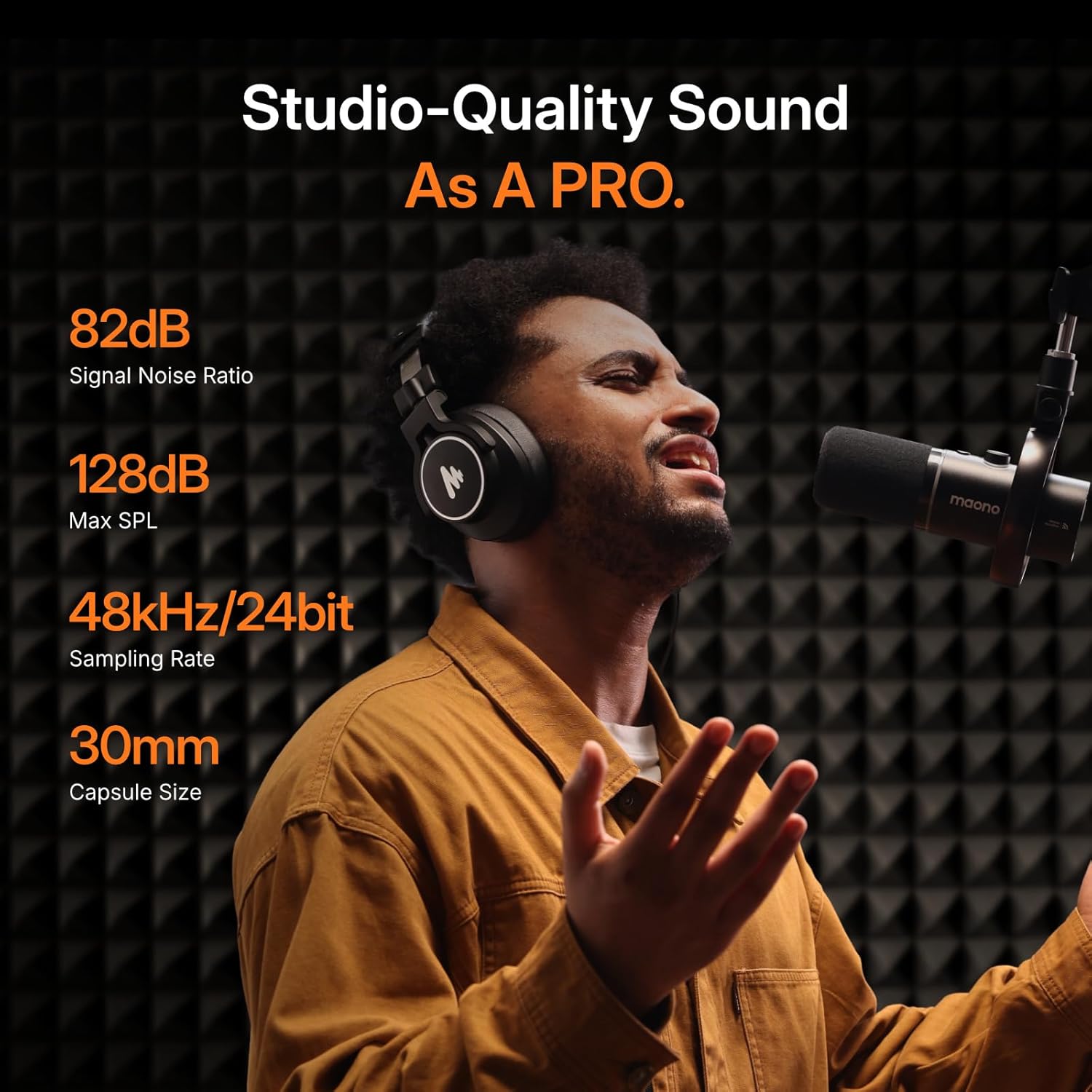 MAONO PD200W Hybrid Podcasting Microphone with Desktop Stand, Wireless USB XLR Dynamic Mic, Cardioid, Noise Cancelling