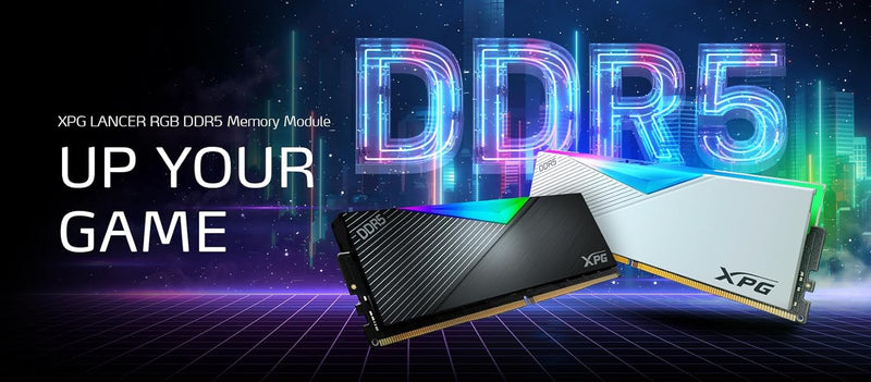 XPG Lancer RGB DDR5 6400MHz 64GB (2x32GB) CL32 UDIMM 288-Pins سطح المكتب SDRAM DDR5 ثنائي القناة RAM عدة أسود المبرد