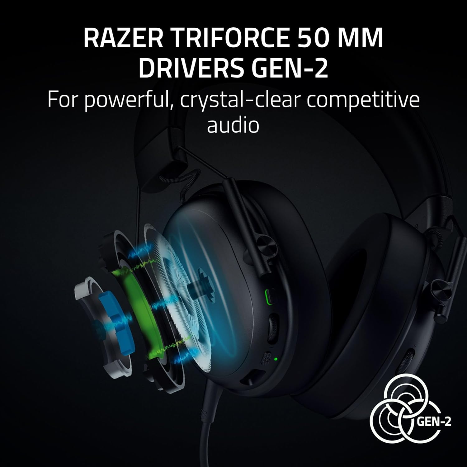 Razer BlackShark V3 X HyperSpeed Wireless Gaming Headset, 50mm Drivers, HyperSpeed 2.4GHz Wireless, Detachable Mic, 70H Battery Life, Lightweight 270g Esports Headset for PC/PS5/Xbox/Mobile