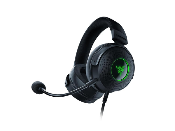 سماعة الألعاب Razer Kraken V3 HyperSense السلكية USB بتقنية اللمس: محركات Triforce Titanium مقاس 50 مم - ميكروفون قابل للفصل