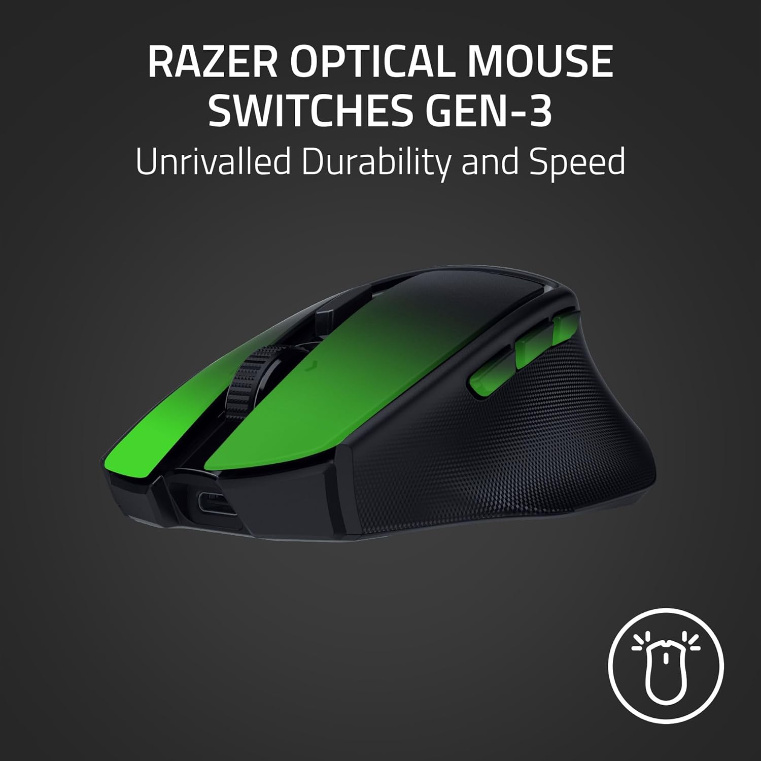 Razer Basilisk Mobile - Small Portable Ergonomic Wireless Gaming Mouse - AI Prompt Master - Focus X 18K Sensor (Tri-Mode Connectivity, Up to 105 Hour, Mouse Switches Gen-3)