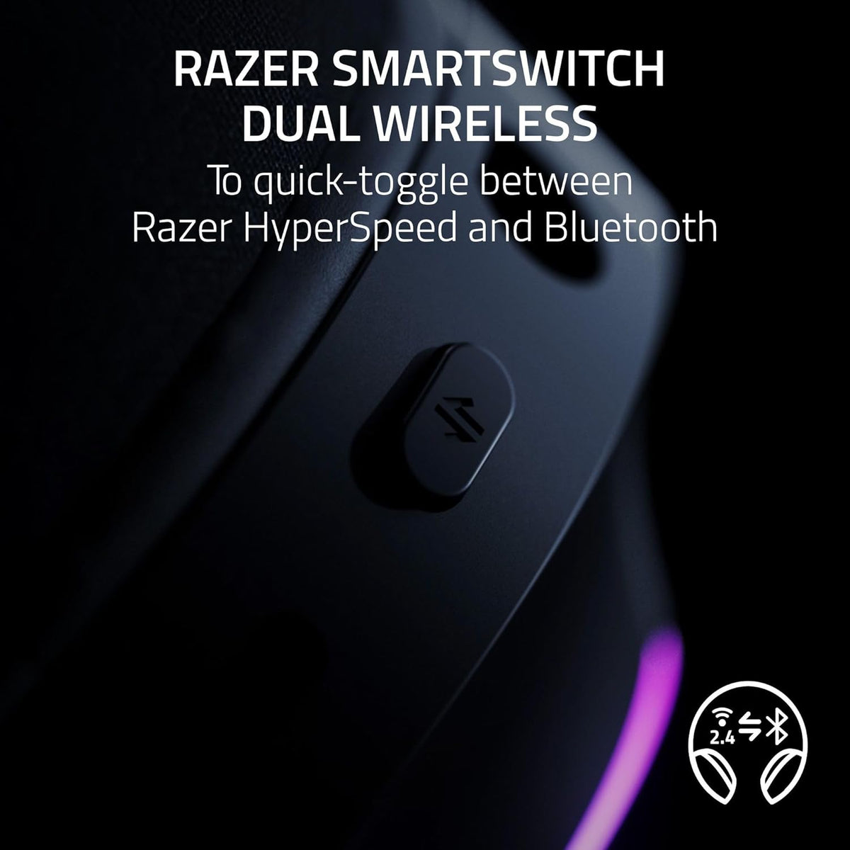 Razer Barracuda X Chroma - Wireless Multi-Platform Gaming Headset with 6 Zone Chroma RGB (SmartSwitch Hyperspeed & Bluetooth, 40mm Drivers, Detachable HyperClear Cardioid Mic) Black