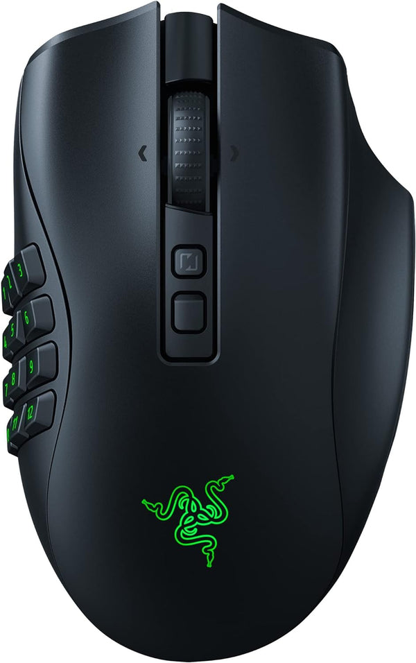 ماوس الألعاب اللاسلكي Razer Naga V2 Pro: لوحة جانبية قابلة للتبديل مع تكوينات 2، 6، 12 زرًا - التركيز + مستشعر بصري 20K DPI - أسرع مفتاح ماوس للألعاب - إضاءة Chroma RGB