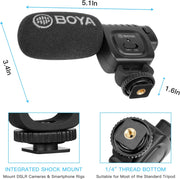 Boya BY-BM3011 Shotgun Microphone for Cameras and Camcorders - Super Cardioid with Shockproof Foam Deadcat Windshield