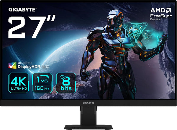 Gigabyte GS27U EK 27 LCD 4K Ultra HD Gaming Monitor - 3840 x 2160(4K Ultra HD), 160Hz, 1ms, DisplayHDR 400, HDMI 2.1, DisplayPort 1.4