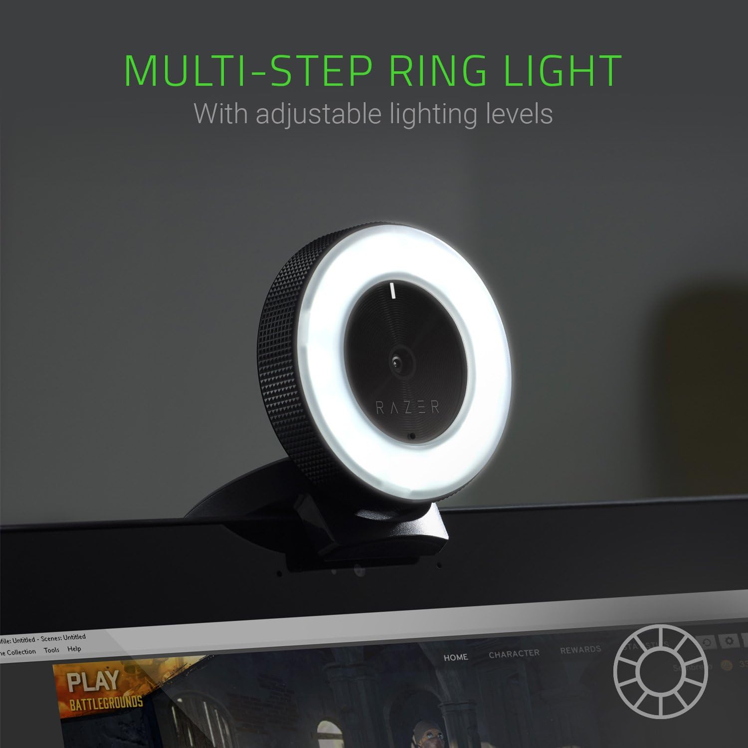 Razer Kiyo Streaming Webcam: 720p 60 FPS Ring Light w