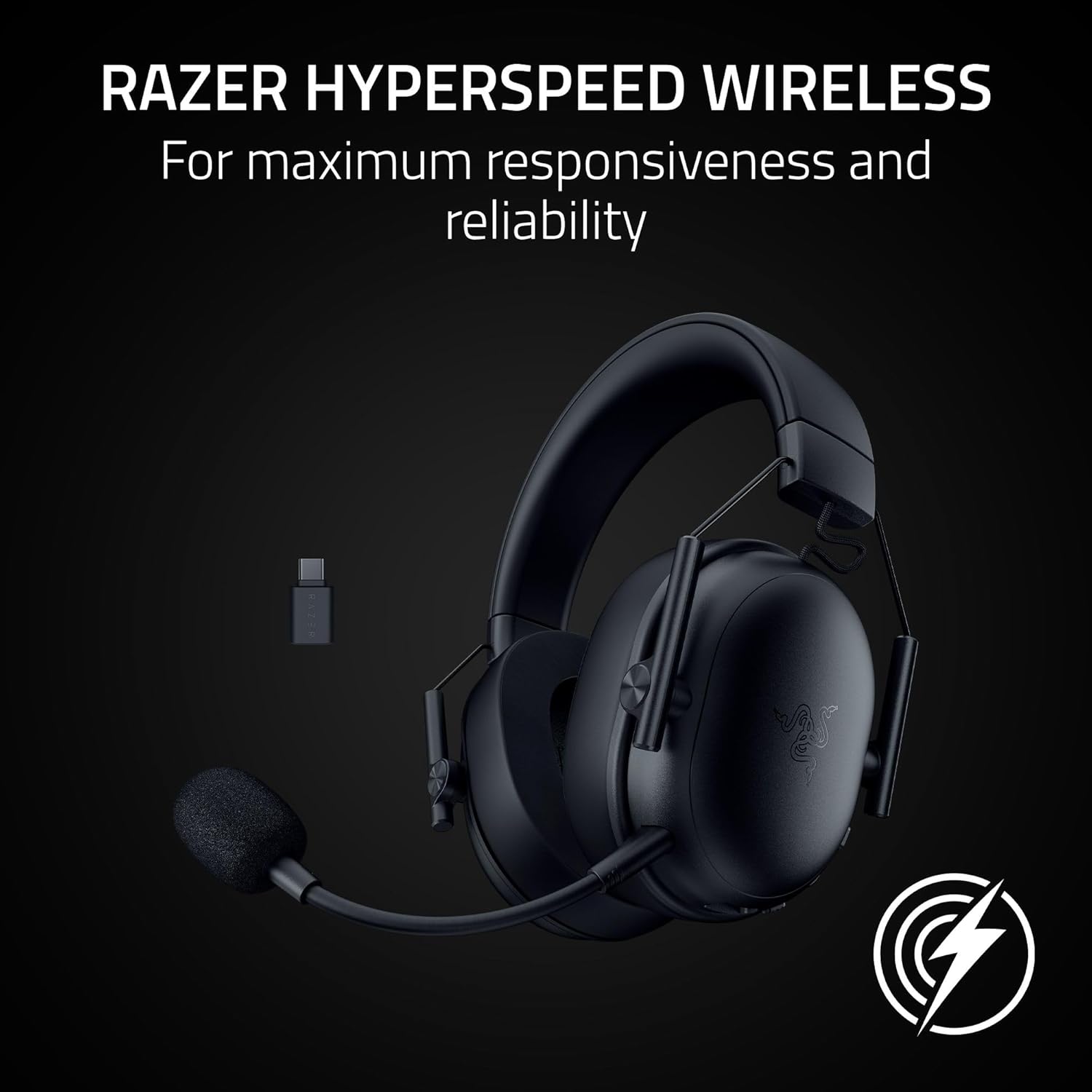Razer BlackShark V3 X HyperSpeed Wireless Gaming Headset, 50mm Drivers, HyperSpeed 2.4GHz Wireless, Detachable Mic, 70H Battery Life, Lightweight 270g Esports Headset for PC/PS5/Xbox/Mobile