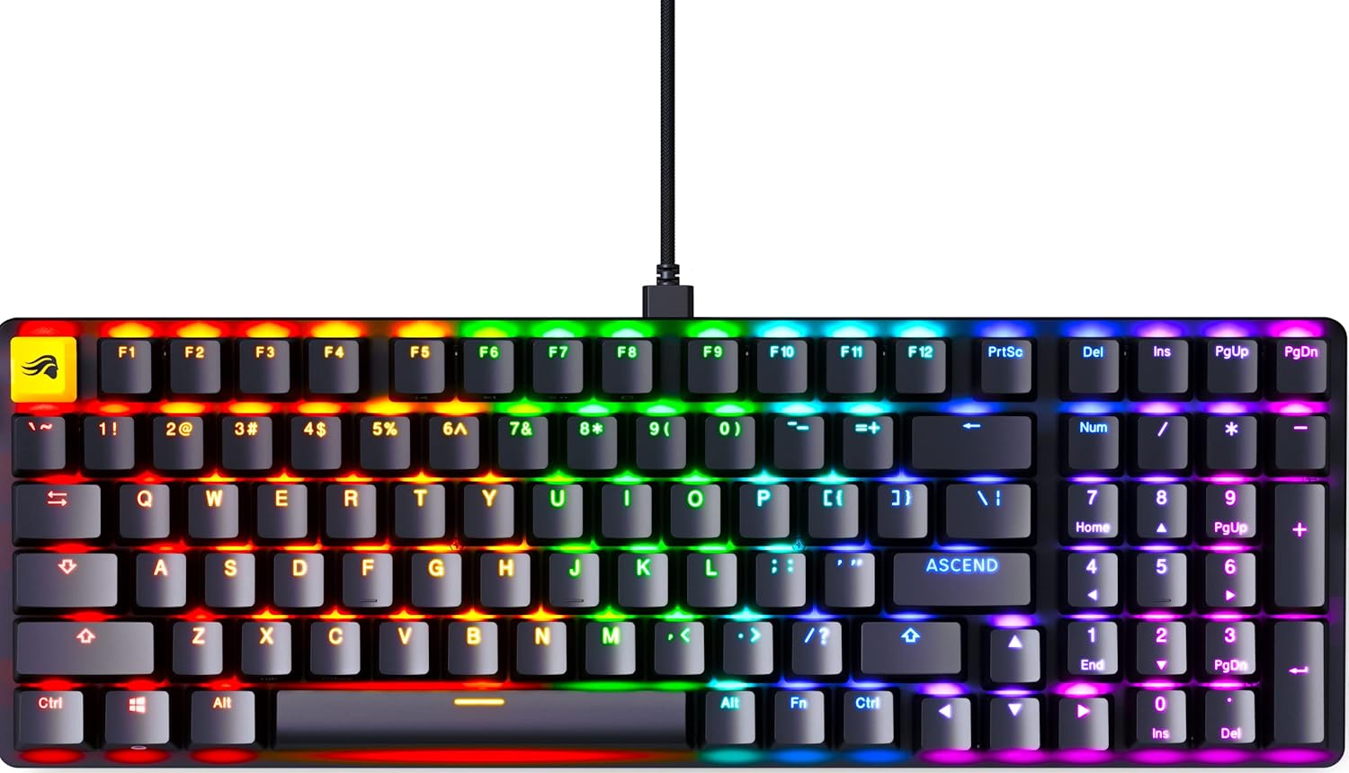 Glorious GMMK Mechanical Gaming Keyboard – Hot Swappable RGB Wired Keyboard, Modular Design, Full Size / TKL / Compact 60%, Custom Switch Support (Cherry, Gateron, Kailh), N-Key Rollover
