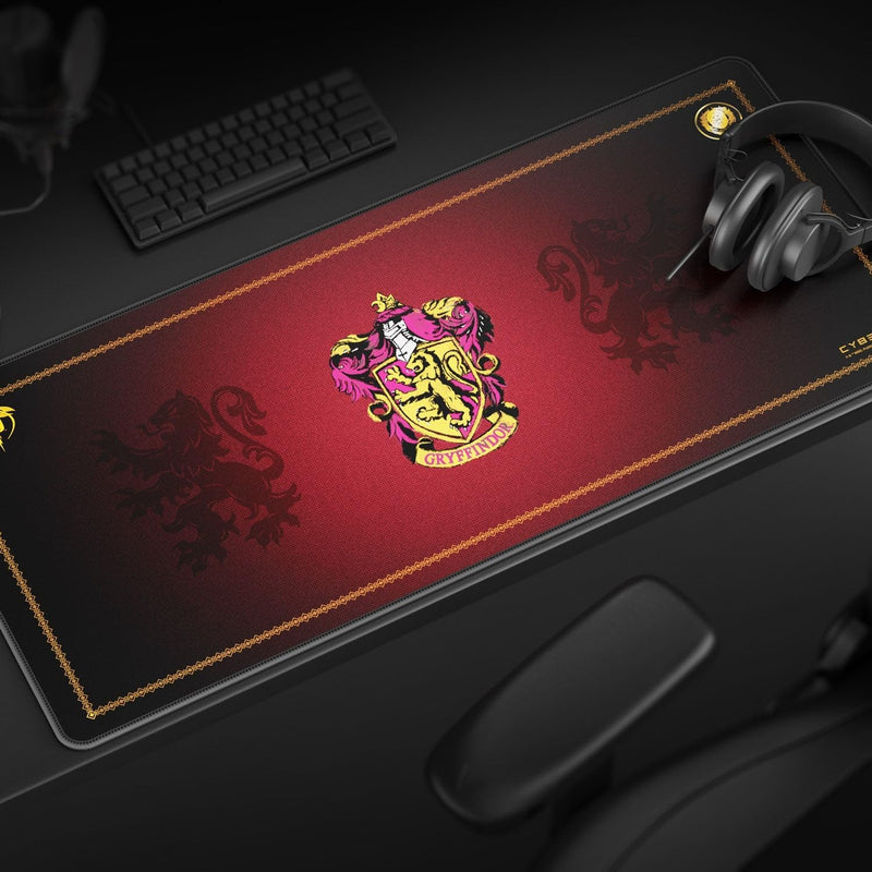 Cybeart | Gryffindor Classic Gaming Desk Mat (XXL - 900x400x4mm) | Waterproof, Never Slip Base, Stitched Edges, Esports Grade