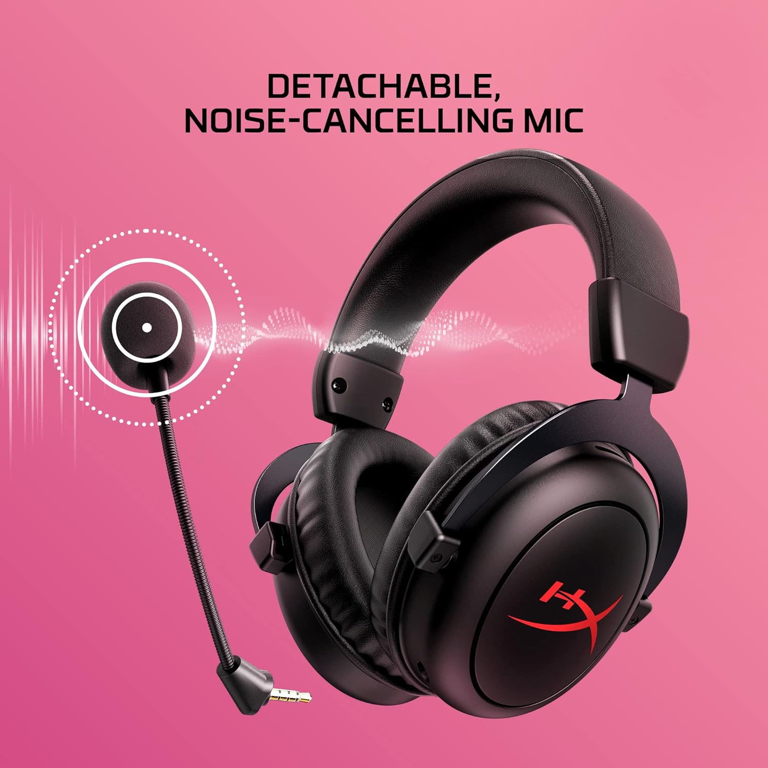 HyperX Cloud II Core Wireless Gaming Headset – 80-Hour Battery, DTS:X Spatial Audio, 53mm Drivers, Noise-Canceling Mic