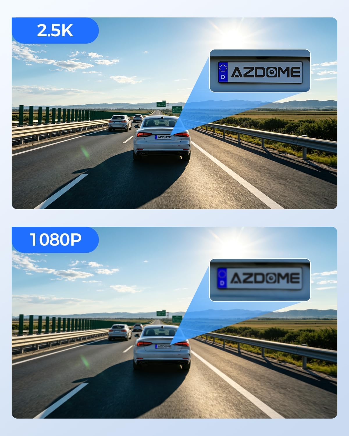 AZDOME M350 4-Channel 360° Dash Cam, 2.5K Front + 1080P Rear & Inside Cameras, GPS, Wi-Fi, IR Night Vision, Voice Control, Supercapacitor, Apple CarPlay Support