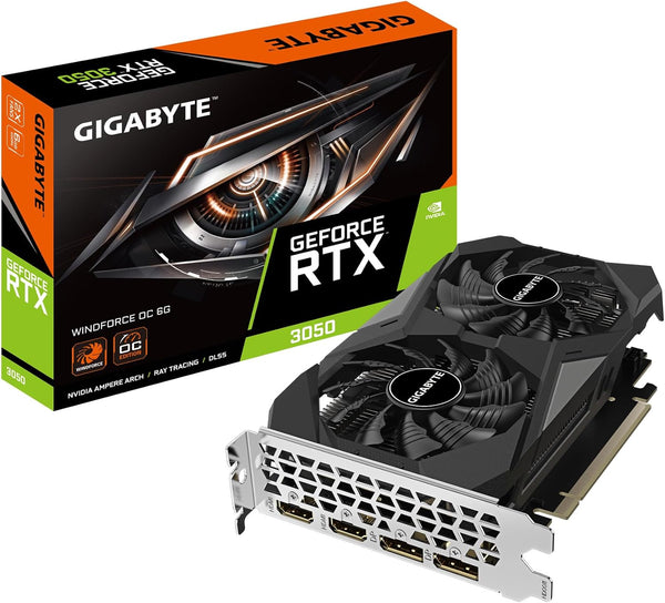 GIGABYTE GeForce RTX 3050 WINDFORCE OC V2 6G Graphics Card – 6GB GDDR6, PCIe 4.0, Dual Fan Cooling