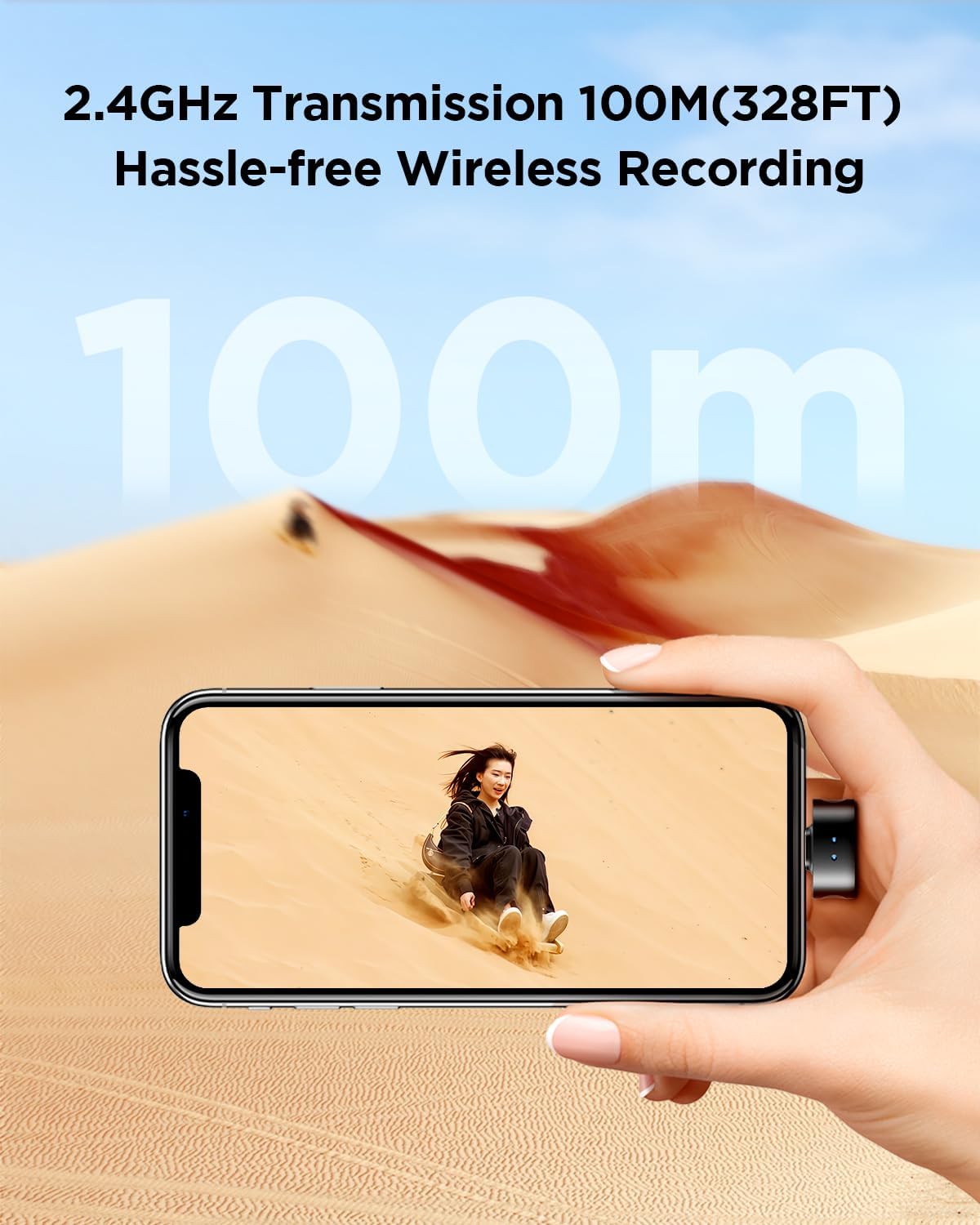 ميكروفون BOYA Magic-05 لاسلكي بمشبك USB-C، صوت بجودة 48kHz/24-bit، إلغاء ضوضاء بالذكاء الاصطناعي، نطاق يصل إلى 100m، بطارية تدوم 30H، مسار أمان ومحدد للصوت، لنظامي Android وiPhone 15/16/17 – أسود