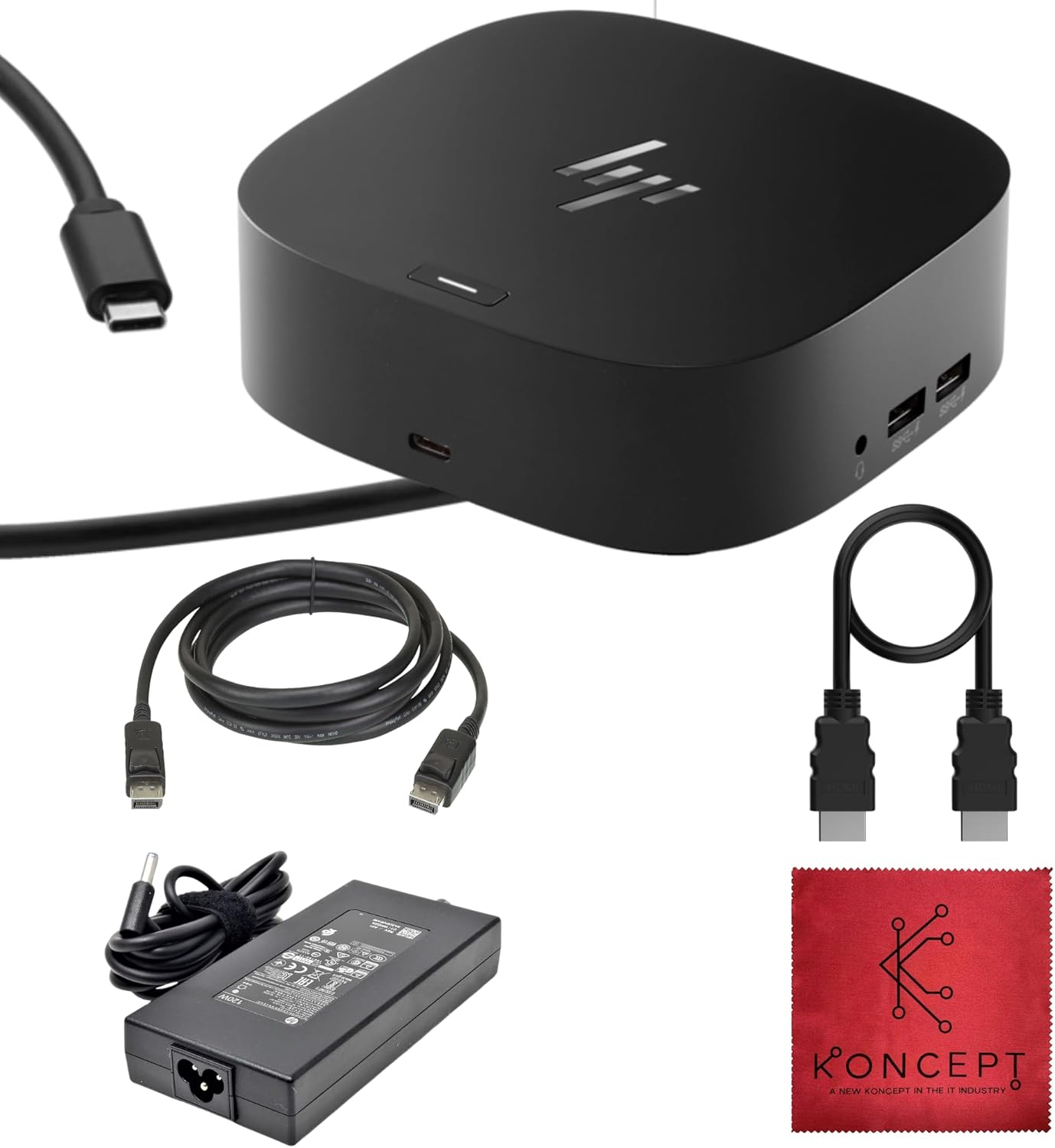 HP Universal Laptop Docking Station with Charging & Multi-Monitor Support | USB-C/HDMI Hub for Dual Displays, Power Delivery, USB Ports & Ethernet