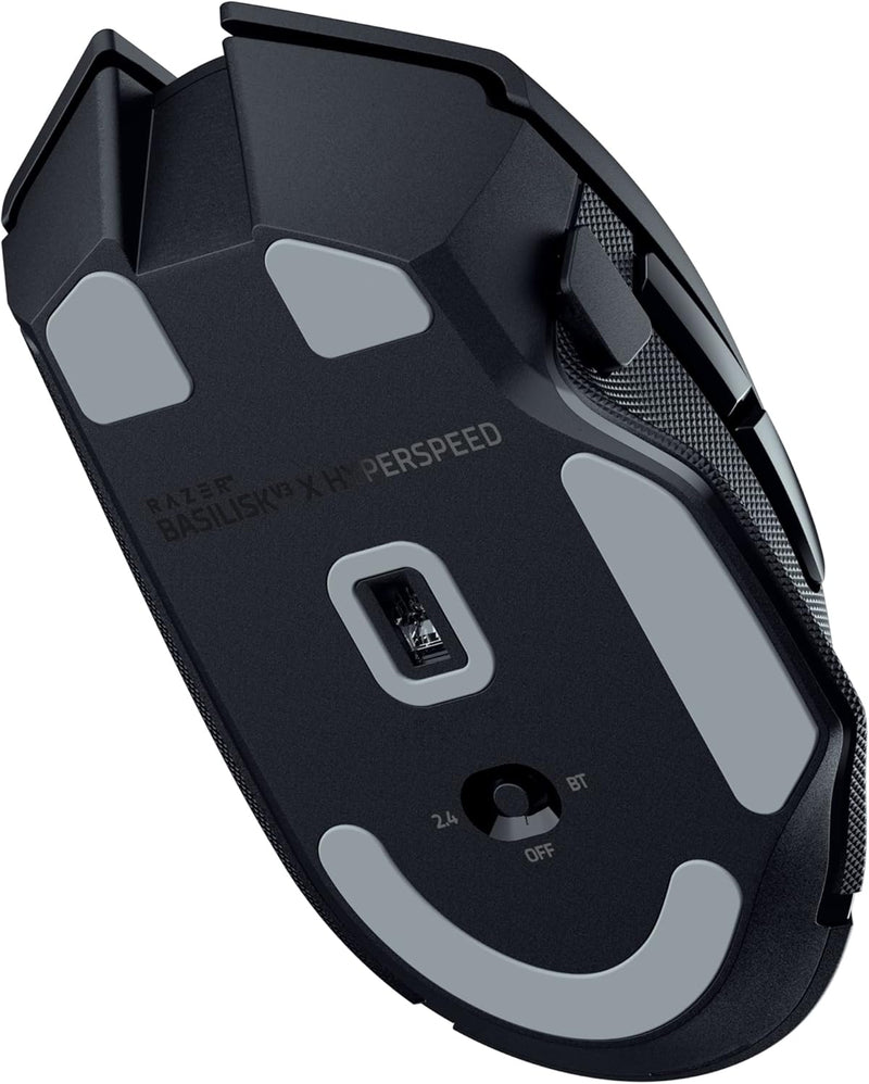ماوس الألعاب اللاسلكي Razer Basilisk V3 X HyperSpeed ​​القابل للتخصيص: مفاتيح ميكانيكية Gen-2-5G مستشعر بصري متقدم 18K - Chroma RGB 9 عناصر تحكم قابلة للبرمجة، بطارية 535 ساعة، أسود كلاسيكي