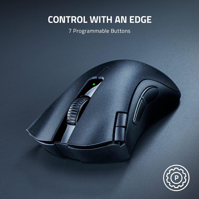 Razer DeathAdder V2 X HyperSpeed: Award-Winning Ergonomic Design - Ultra-Fast Wireless - 235hr Battery Life - 7 Programmable Buttons - Gen 2 Mechanical Switches - 5G 14K DPI Optical Sensor