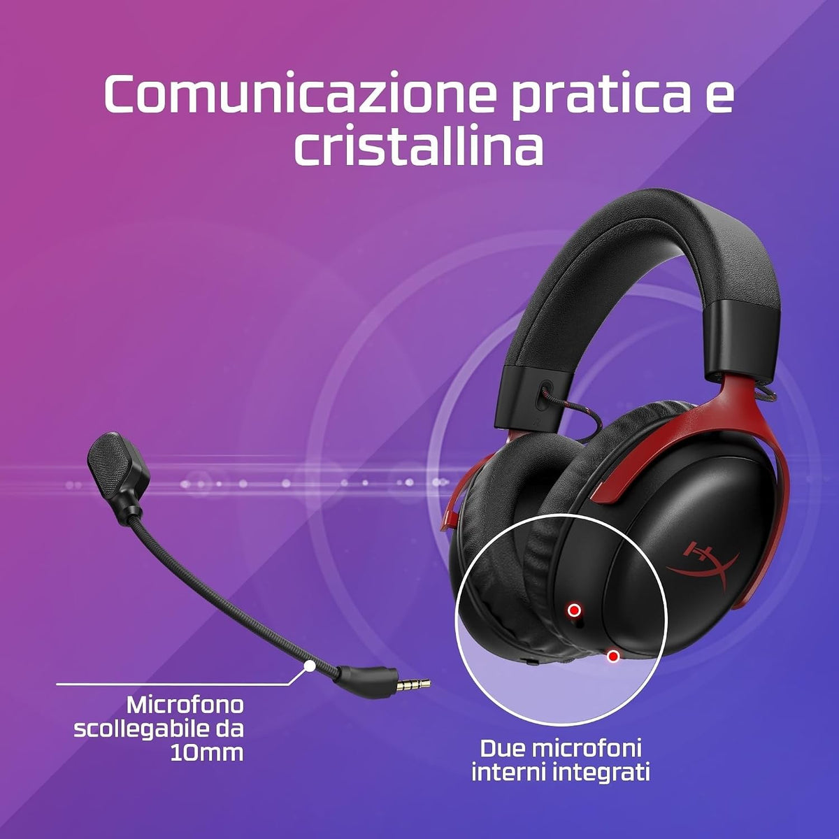 HyperX Cloud III S Wireless Gaming Headset , 2.4GHz & Bluetooth 5.3 , Up to 120H Battery , 53mm Angled Drivers , Detachable 10mm Mic , DTS Headphone:X Spatial Audio  PC, PS5, Switch & Mobile