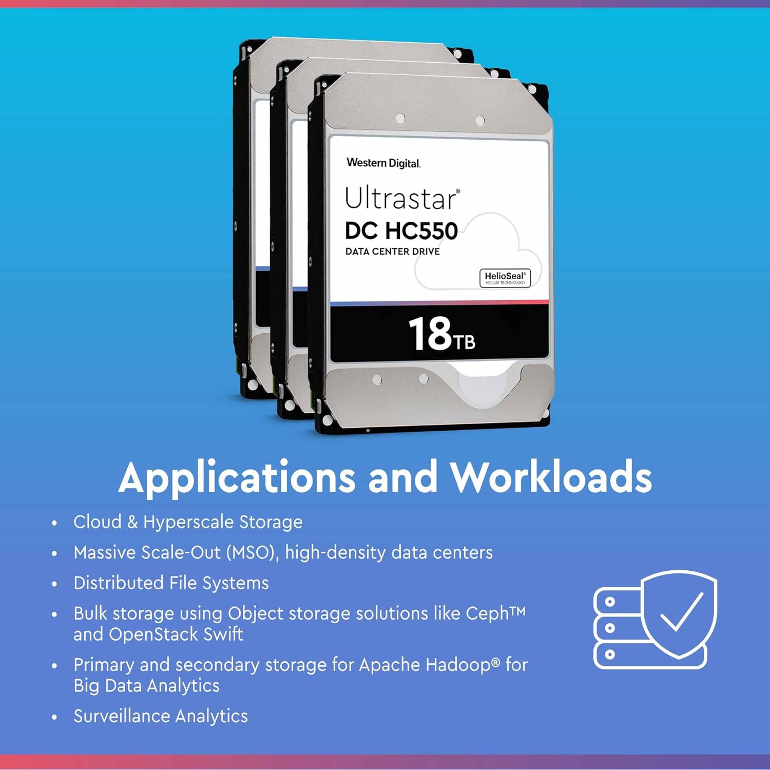 WD Ultrastar DC HC550 18TB Enterprise HDD, 3.5-Inch Internal Hard
