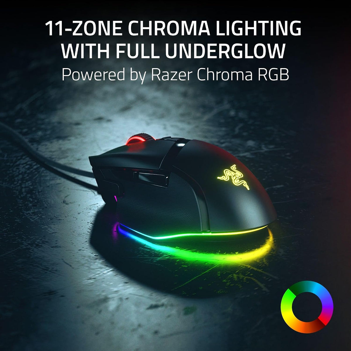 Razer Basilisk V3 35K Wired Ergonomic RGB Gaming Mouse , Focus Pro 35K Gen-2 Optical Sensor , 35,000 DPI , 11 Programmable Controls , HyperScroll Tilt Wheel , Chroma RGB – Black