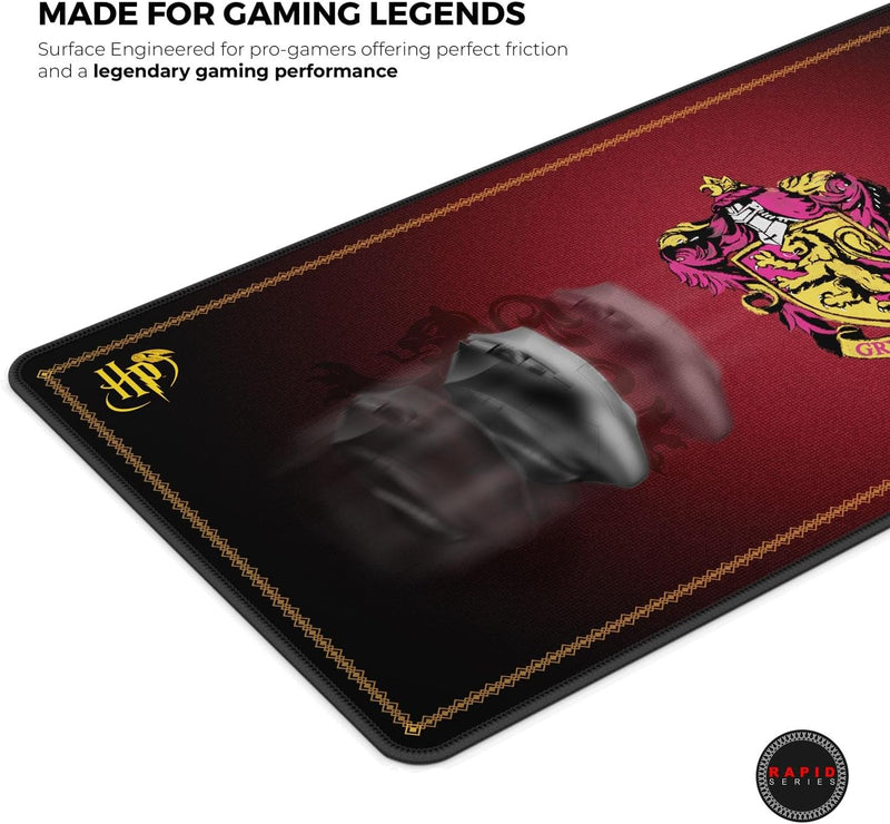 Cybeart | Gryffindor Classic Gaming Desk Mat (XXL - 900x400x4mm) | Waterproof, Never Slip Base, Stitched Edges, Esports Grade