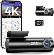 AZDOME M300S 4K Dash Cam Front and Rear – 5.8G WiFi, GPS, 170° Wide Angle, 64GB SD Card Included, Voice Control, Night Vision, G-Sensor, 24H Parking Monitor, Supports up to 256GB