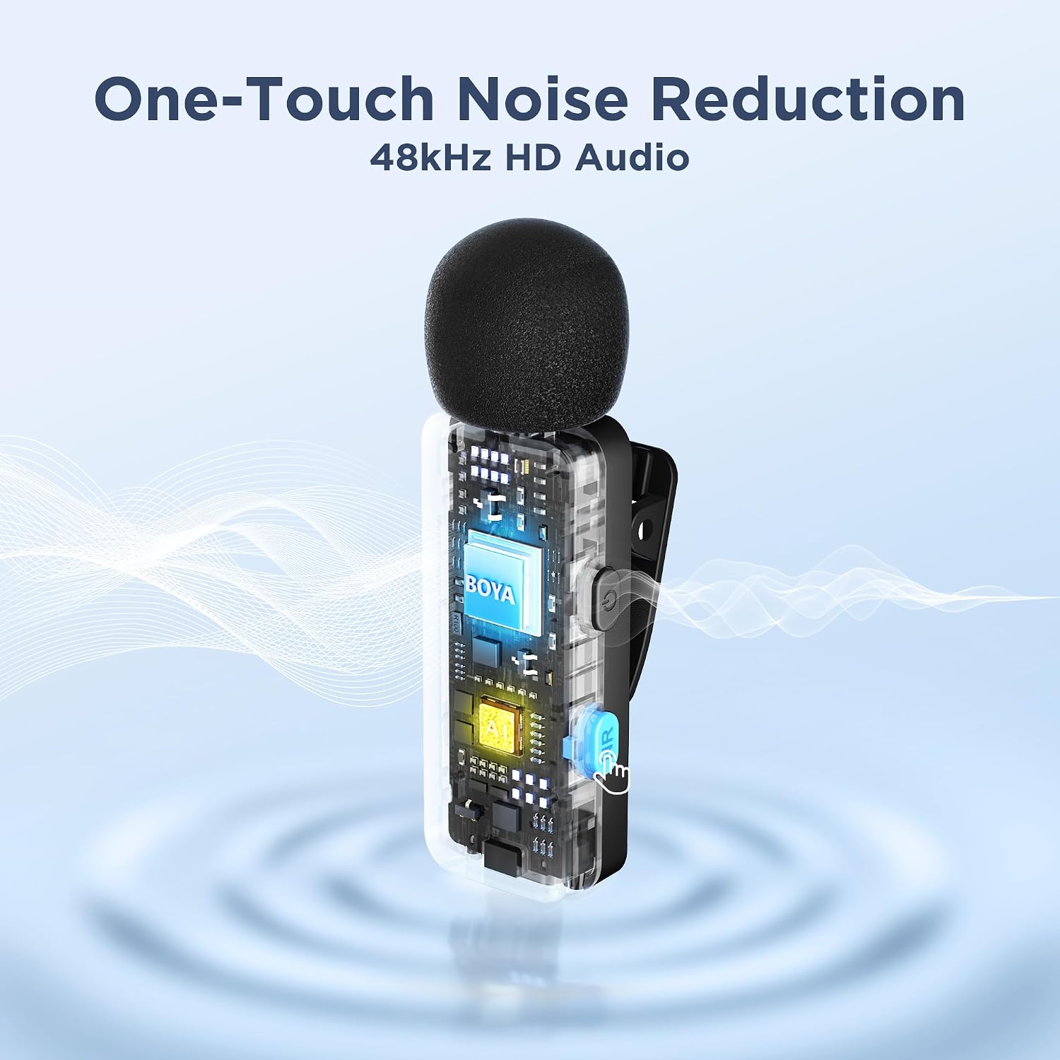 نظام ميكروفون لافالير لاسلكي BOYA BY-V4U بأربع قنوات، 4 أجهزة إرسال + مستقبل USB-C | مدى 200m | إلغاء الضوضاء بنقرة واحدة | صوت بجودة 48kHz/16-bit، بطارية تدوم 18H مع علبة شحن، لأجهزة Android المزودة بمنفذ USB-C وiPhone 15/16/17 – أسود