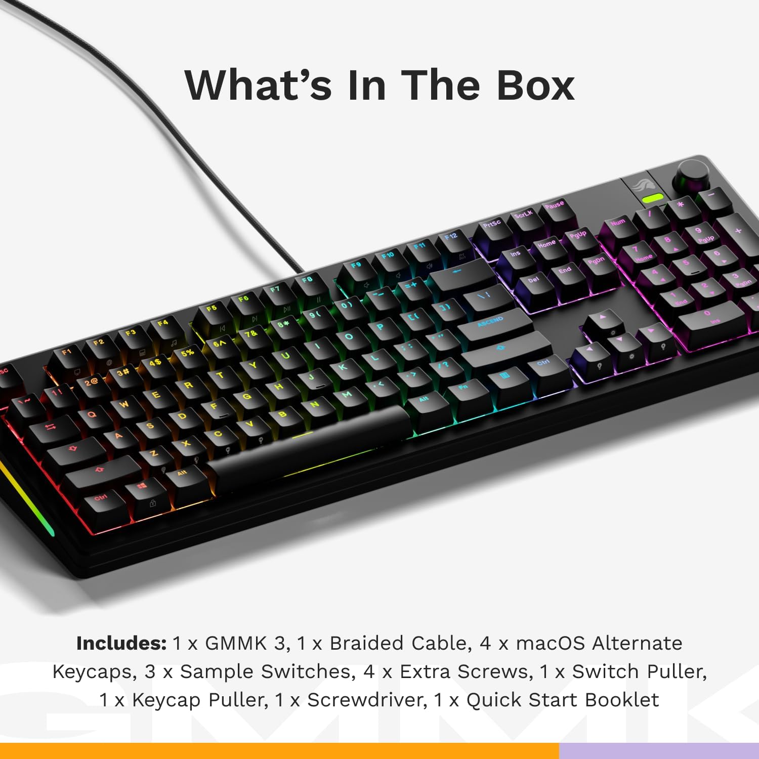 Glorious GMMK 3 HE 100% Prebuilt Mechanical Gaming Keyboard White – Hall Effect Magnetic Switches, Rapid Trigger, 8K Polling Rate, Hot-Swappable, RGB Lighting, Full-Size Keyboard with USB-C