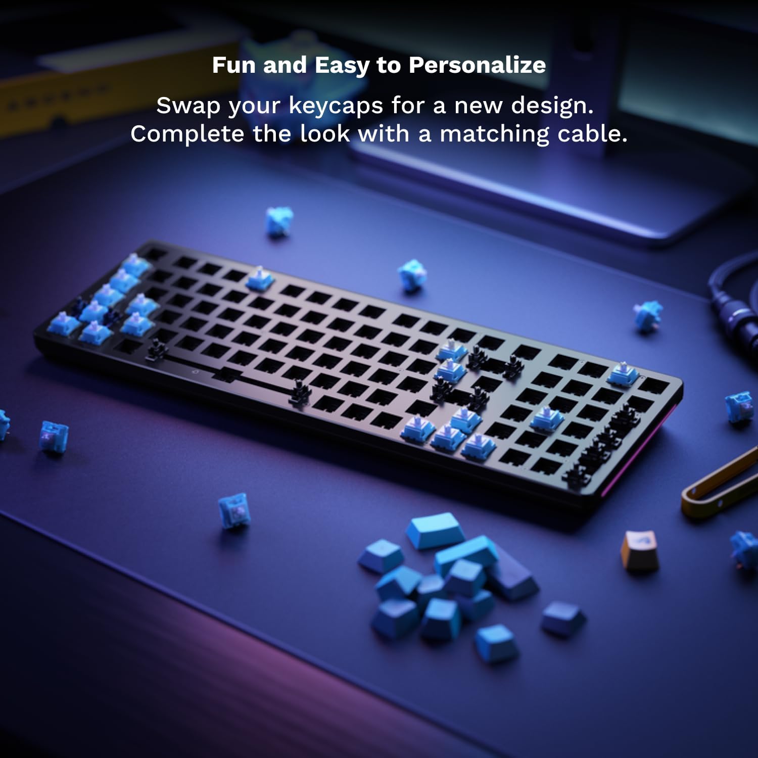 Glorious GMMK Mechanical Gaming Keyboard – Hot Swappable RGB Wired Keyboard, Modular Design, Full Size / TKL / Compact 60%, Custom Switch Support (Cherry, Gateron, Kailh), N-Key Rollover