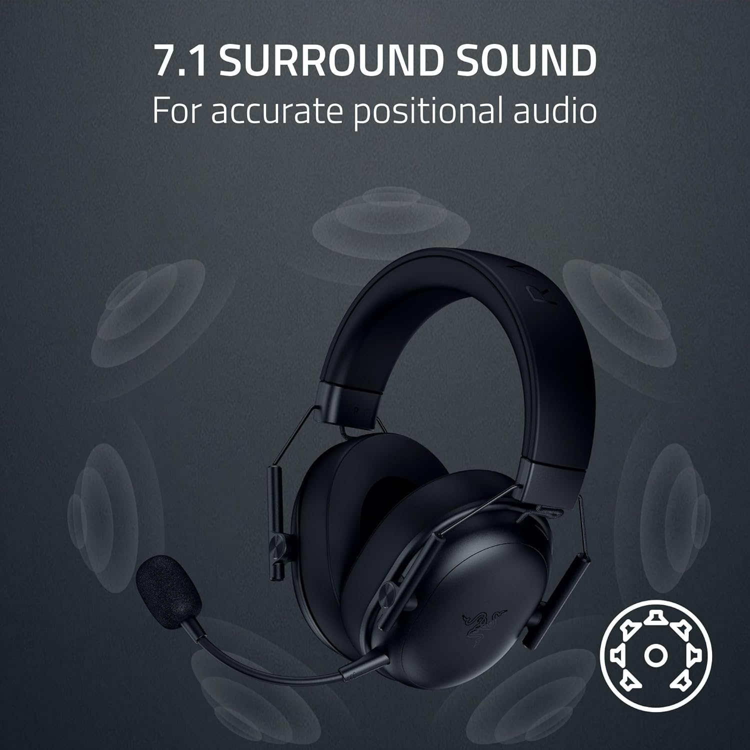 Razer BlackShark V3 X HyperSpeed Wireless Gaming Headset, 50mm Drivers, HyperSpeed 2.4GHz Wireless, Detachable Mic, 70H Battery Life, Lightweight 270g Esports Headset for PC/PS5/Xbox/Mobile