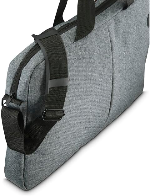 Hama Genua Laptop Bag for 15.6" Laptop , Padded Laptop Compartment , Organizer Pocket , Adjustable Shoulder Strap , Trolley Strap , Polyester,| Grey
