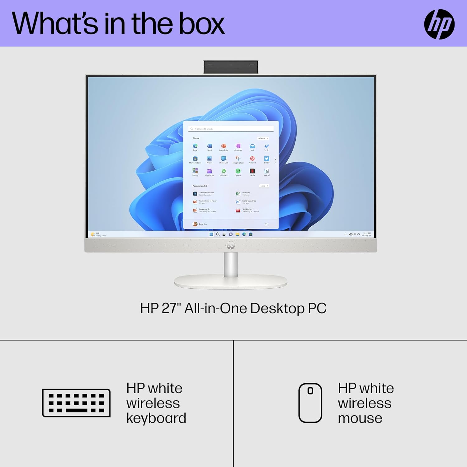 كمبيوتر HP الكل في واحد 27-cr1004ne - شاشة لمس 27 بوصة FHD 60 هرتز - معالج Intel Core Ultra 7 155U - ذاكرة عشوائية 16 جيجابايت - قرص صلب SSD بسعة 512 جيجابايت - بطاقة رسومات مشتركة - نظام تشغيل ويندوز 11 برو K