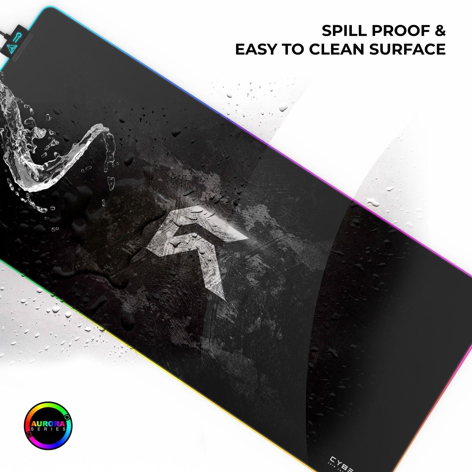 لوحة ماوس ألعاب Cybeart Signature Edition – إضاءة RGB، قماش ميكرو منسوج مقاوم للانسكاب، XXL 900x400 مم، بسماكة ٤ مم