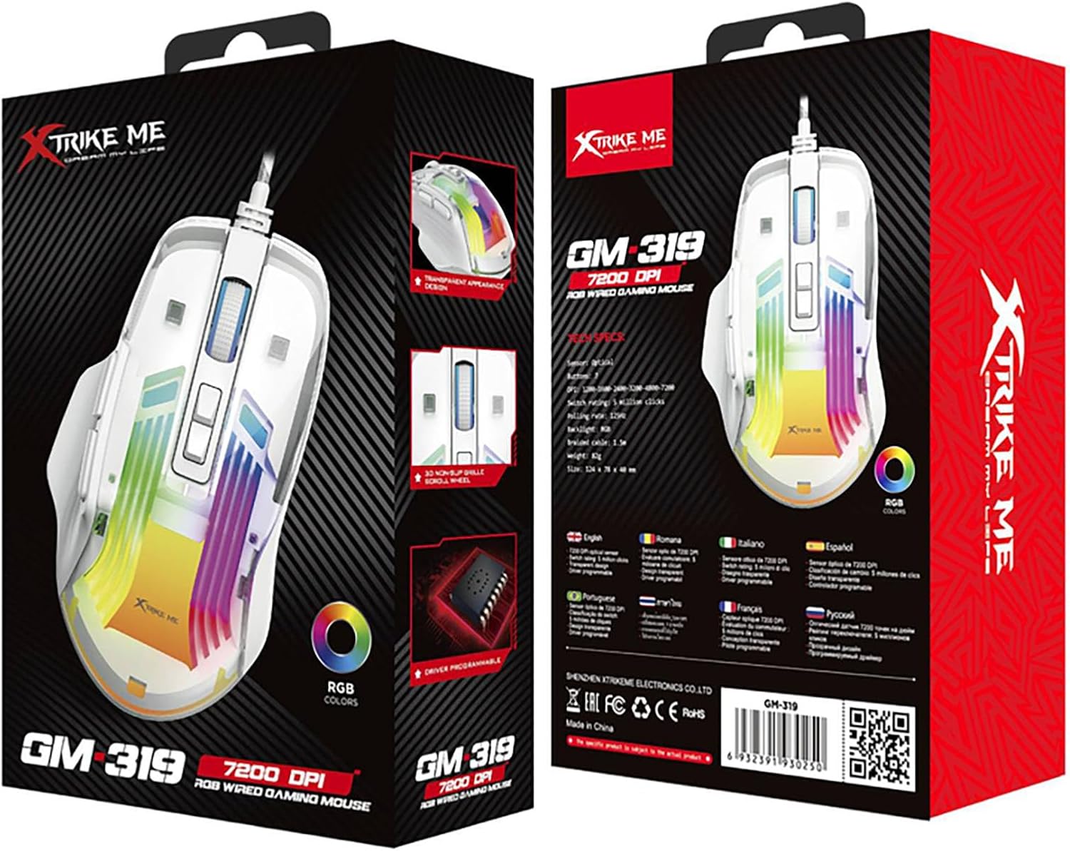Xtrike Me GM-319 Wired Gaming Mouse, White