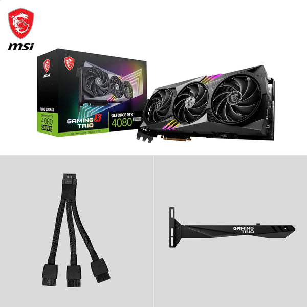 MSI GeForce RTX 4080 SUPER 16G GAMING X TRIO - 16GB GDDR6X, 2610 MHz, PCI Express Gen 4, 256-bit, 3x DP v 1.4a, HDMI 2.1a (Supports 4K & 8K HDR)