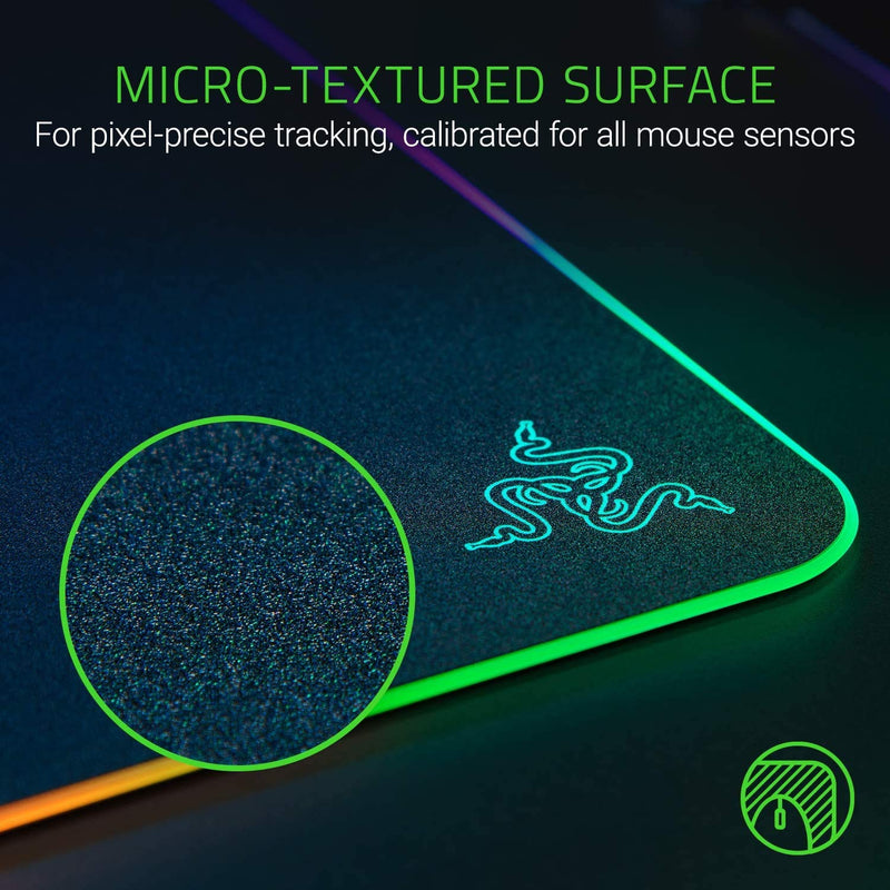 Razer Firefly V2 Micro Textured Gaming Mouse Mat with RGB Lighting Powered by Chroma