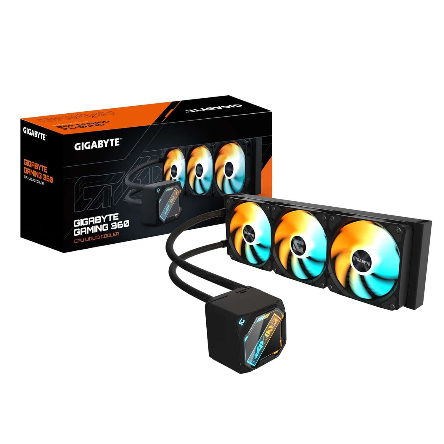 GIGABYTE GAMING 360 360mm AIO Liquid CPU Cooler – 403×120×35 mm Radiator, 3×120mm ARGB Fans (500-2200 RPM), 4500 RPM Pump, Supports LGA1851/1700/1200 & AM5/AM4