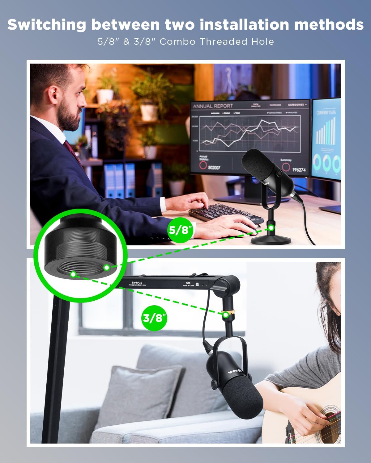 ميكروفون BOYA BY-DM500 الديناميكي XLR للبودكاست – صوت إذاعي، هيكل معدني، نطاق ترددي واسع، ميكروفون استوديو للبث والألعاب والتعليق الصوتي والموسيقى – أسود