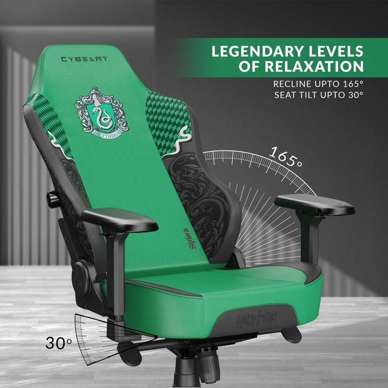 CYBEART | Slytherin Gaming/Office Chair - Harry Potter | 4D Armrest | Inbuilt Lumbar Support | Supreme PU Leather, Ergonomic, Recline & Tilt