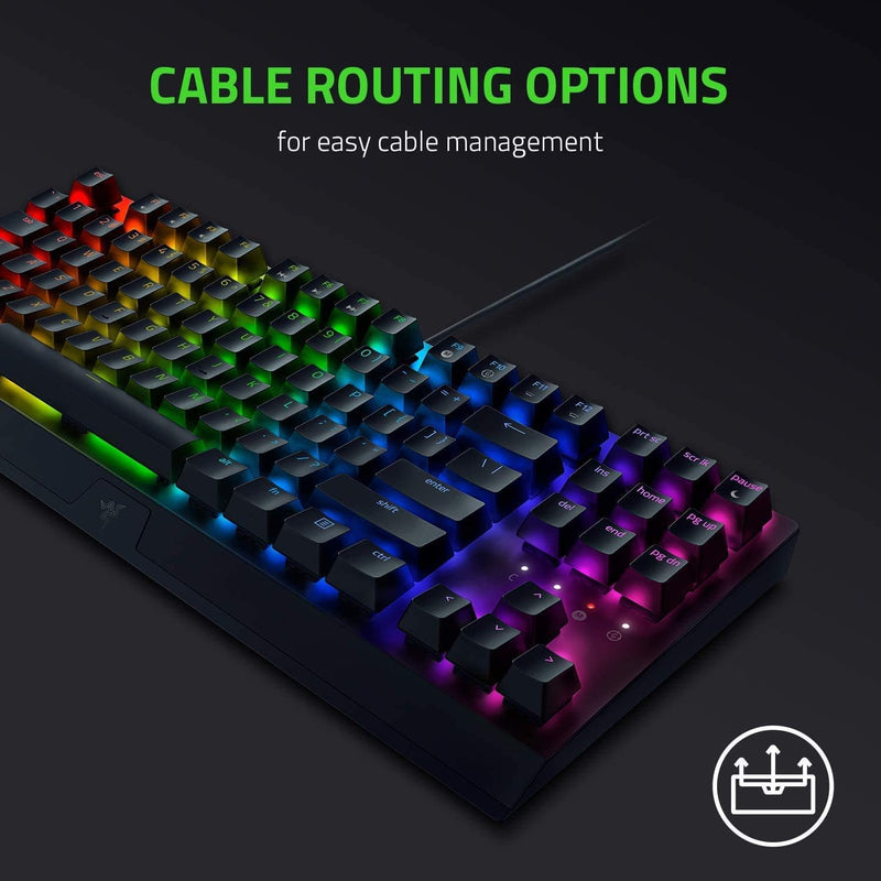 Razer BlackWidow V3 Tenkeyless - لوحة مفاتيح سلكية ميكانيكية للألعاب باللون الأسود - تصميم أمريكي